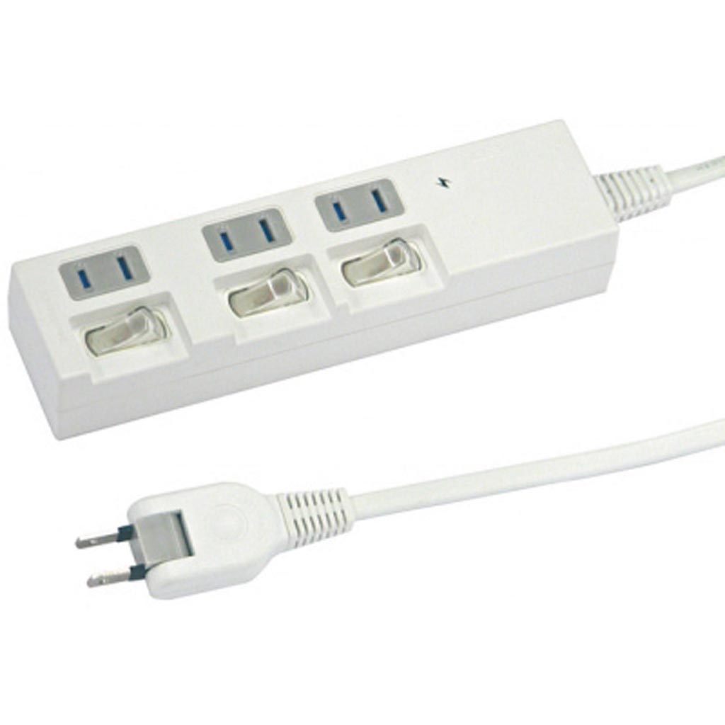 YAZAWA 6個口節電タップ0.3mホワイトH8S6603WHX5