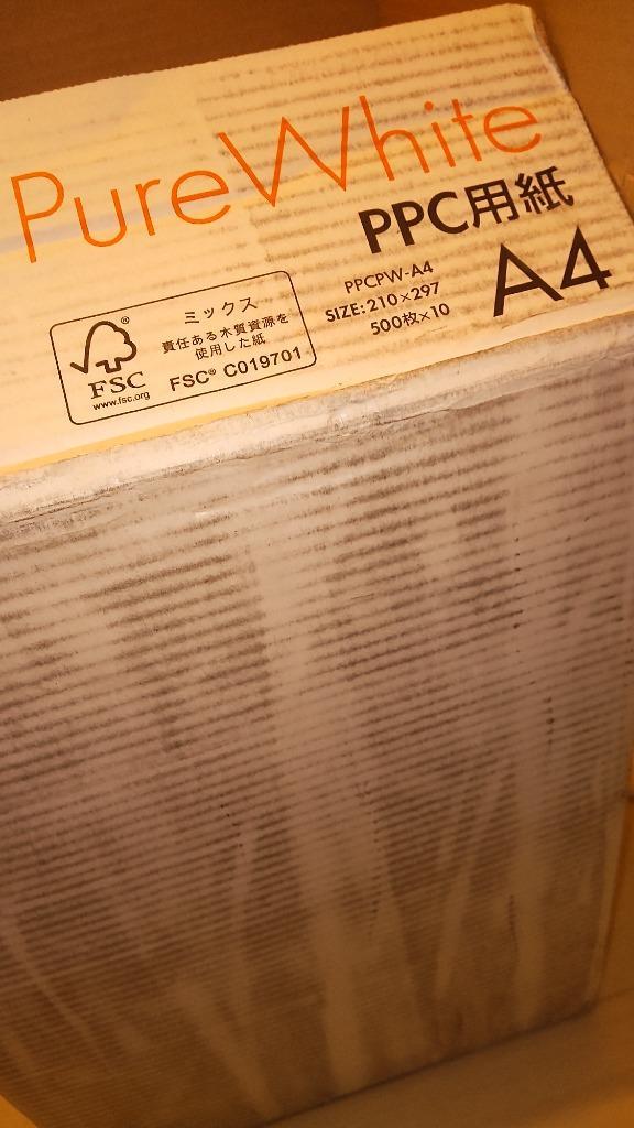 （まとめ） TANOSEE PPC用紙 Pure White A4 1箱（2500枚：500枚×5冊） 〔×10セット〕 代引不可