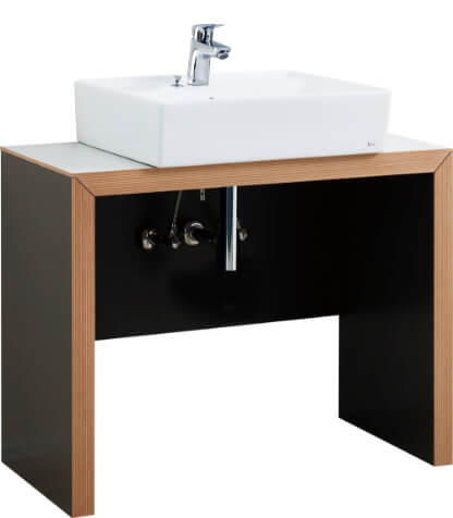 ####Юジャニス/Janisオンボード化粧台 ラインテーブルシリーズ サークルラインキャビ-S 間口600 自動水栓 一般地