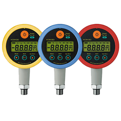 クローネ 高精度デジタル圧力計 KDM30 絶対圧 外部電源駆動（24V） 黄 ブザーと1-5VDC出力 537-3400