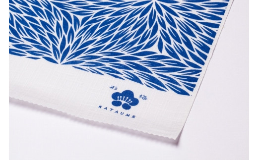 ふるさと納税 手染め形梅浴衣 反物 波しぶき