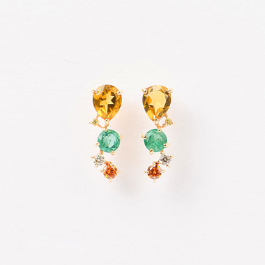 チャーム 11月誕生石 K10 イエローゴールド シトリン しずく ピアスチャーム 片耳用 ESTELLE/エステール レディース