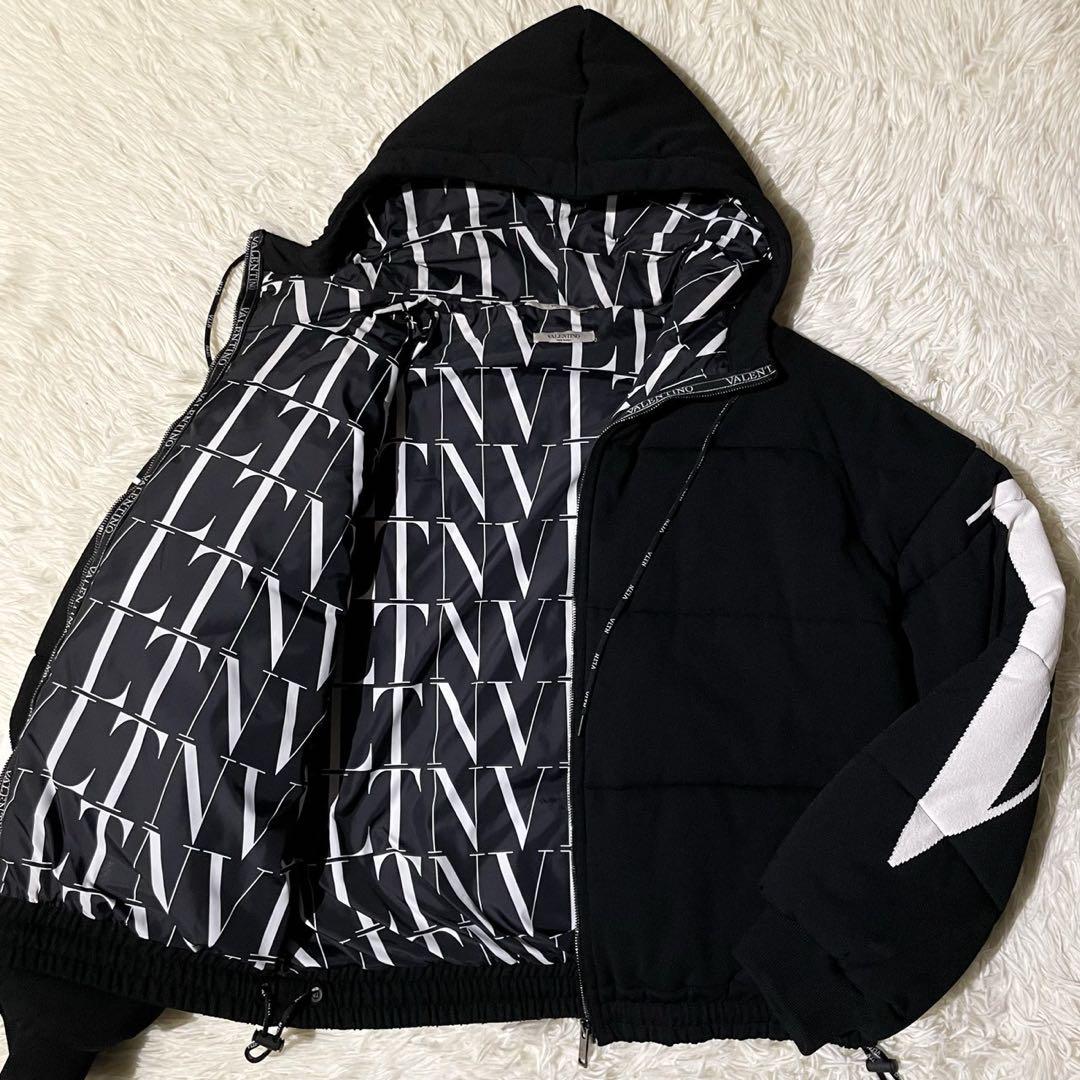 VALENTINO◆ダウンジャケット/46/ナイロン/NVY/プリント/SV3CN00A5AG