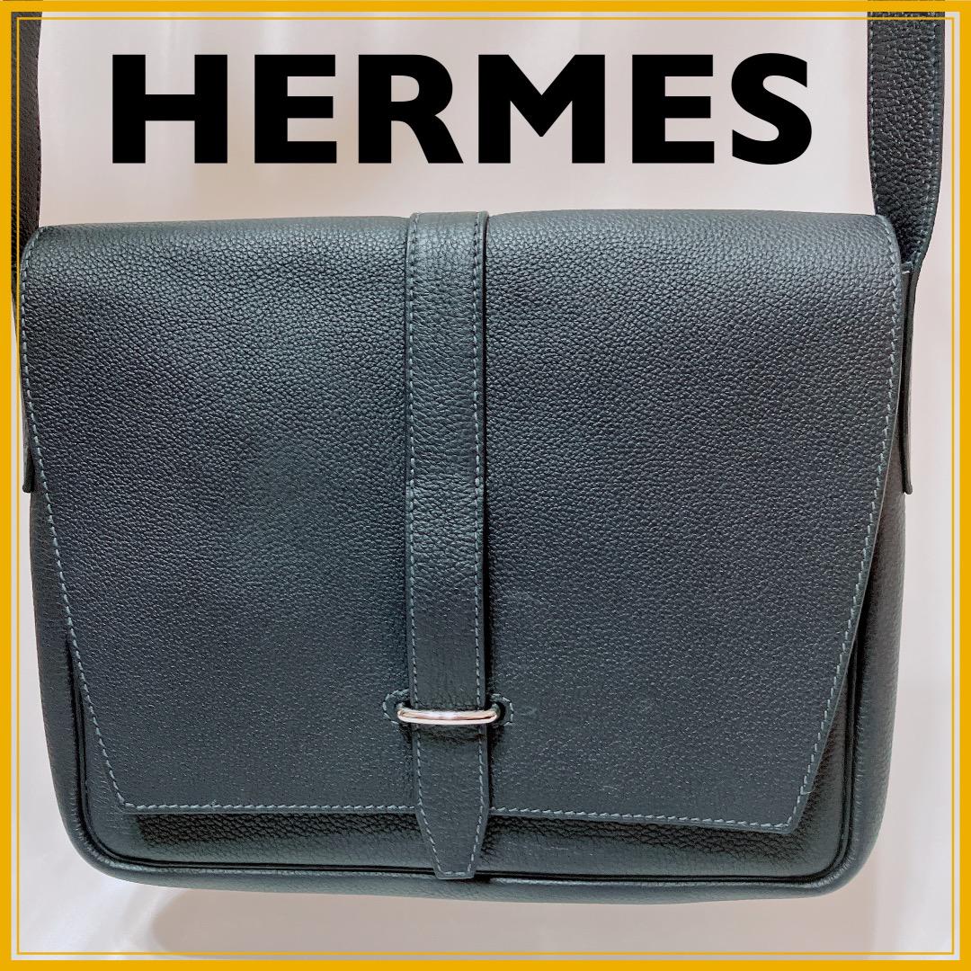 エルメス スティーブ ライト ジュニア トゴ ブルーニュイ シルバー金具 Y:2020年