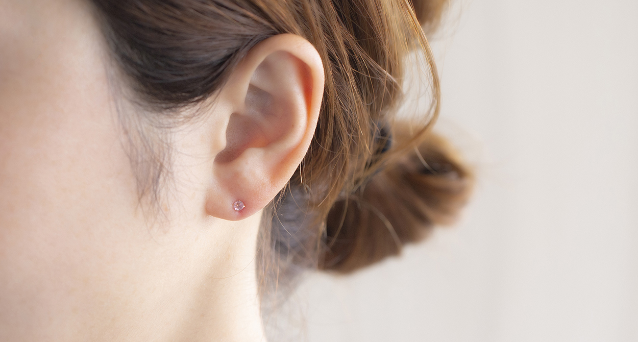 18kイエローゴールド ペア ピアス 10月誕生石 ピンクトルマリン 天然ダイヤモンド キャッチ付き