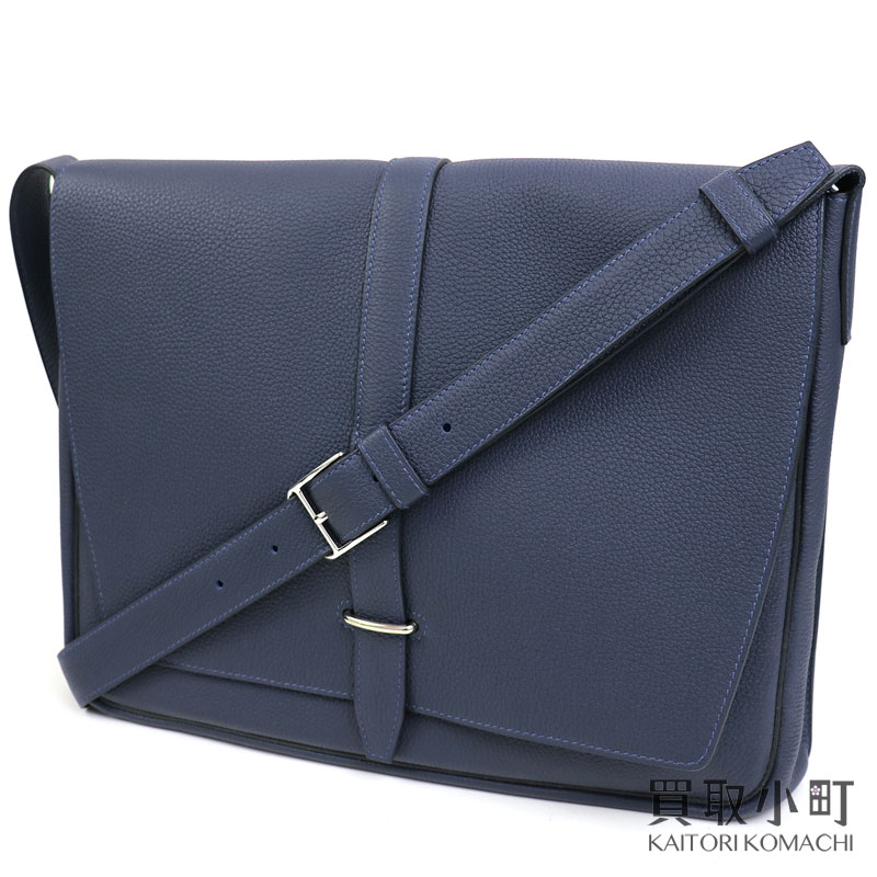 エルメス スティーブ ライト ジュニア トゴ ブルーニュイ シルバー金具 Y:2020年