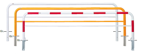 サンポール アーチ 差込式フタ付 FAH-7SF25-800(Y)(W)(C) φ60.5(t2.8) W2500×H800