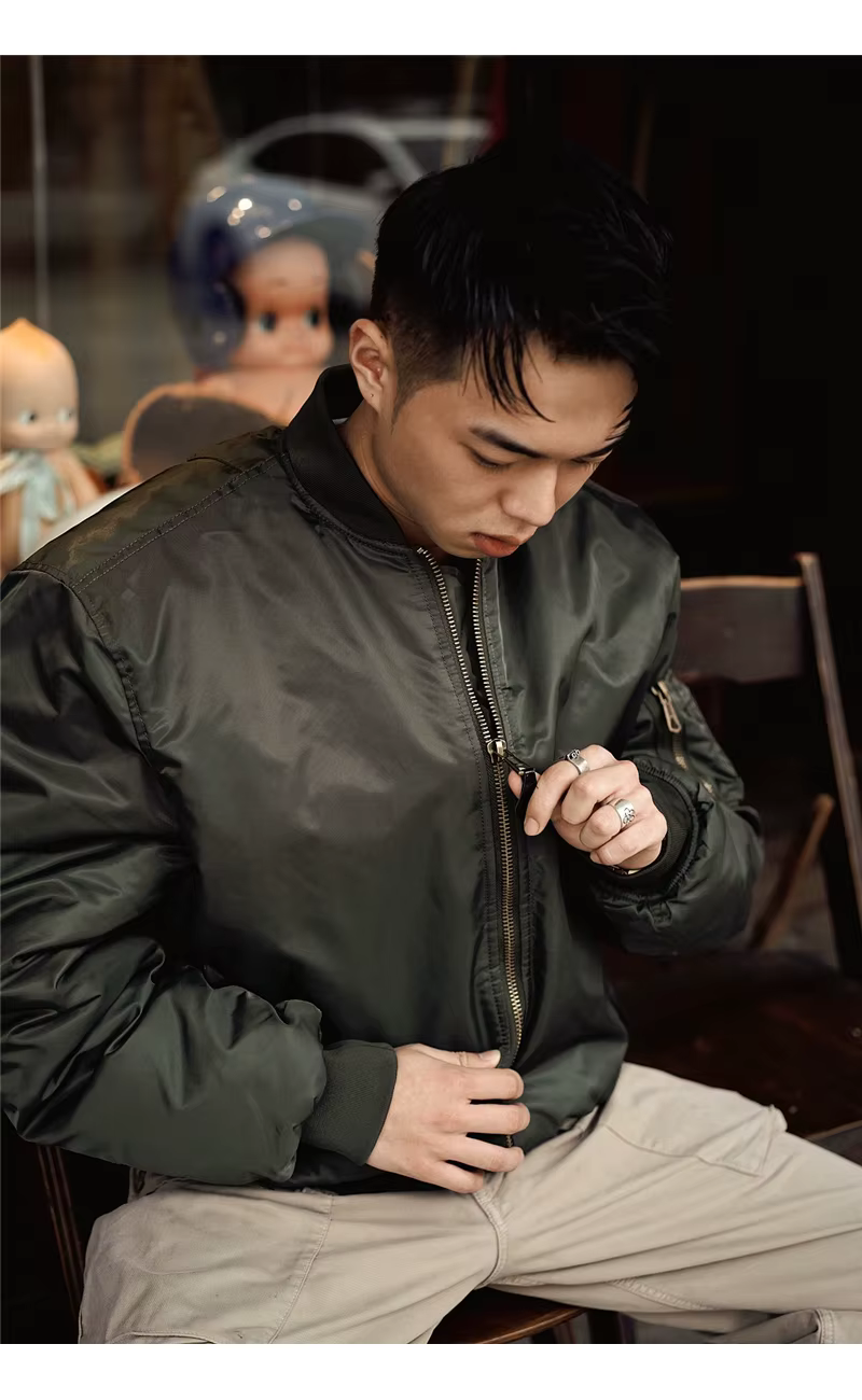 ma1 ma-1 Twill PU Sleeve Padding MA-1/ツイル PU袖 中綿 MA-1 ボマージャケット メンズ レディース