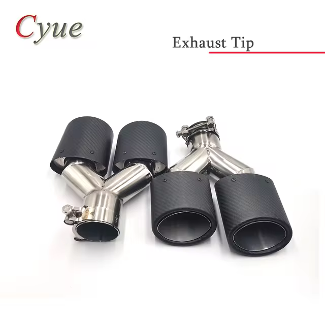 無光沢カーボンマフラー先エンドエキゾースト管ノズル装飾汎用 ステンレス 楕円形幅 150MM カスタムパーツ アクセサリー 部品