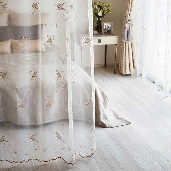 カーテン 高級 オーダー 川島セルコン filo Lace & Plains エルフィオラ FF5332 スタンダード縫製 約2倍ヒダ レース 裾刺繍 幅150×丈260cm迄