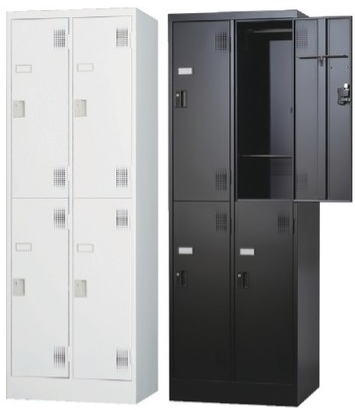 豊國工業 スタンダードロッカー4人用　内筒交換錠　TLK-N4 CN-85色　ホワイトグレー