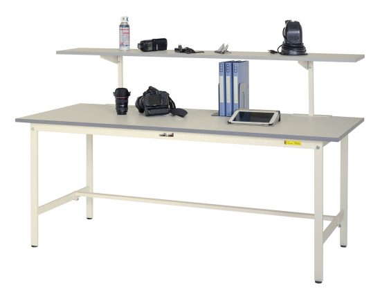 ####u.ヤマキン/山金工業ワークテーブル 150シリーズ 固定式 キャビネットワゴン付 組み合わせ事例 組立式