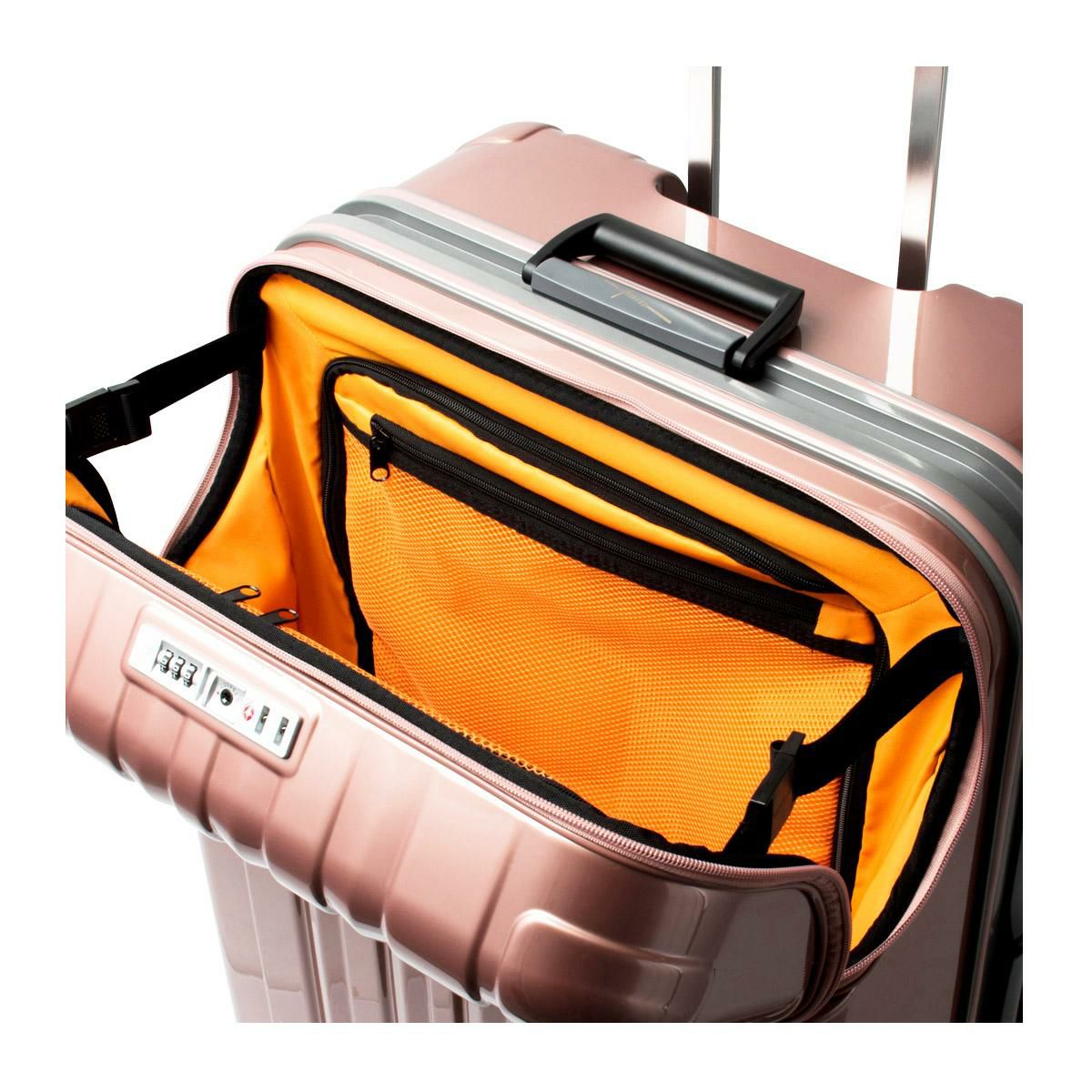 スーツケース 前開き キャリーケース フロントポケット PC収納 USBポート 充電口 キャリーバッグ トップオープン 機内持込 静音