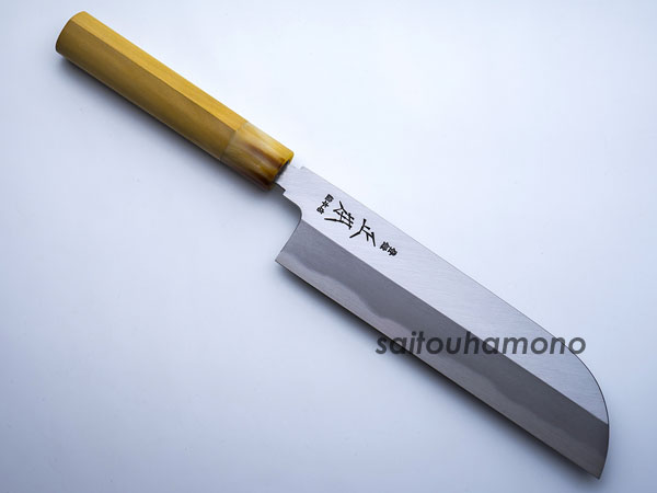 エムテートリマツ 正本 本霞・玉白鋼 鎌型薄刃庖刀19.5cm 31044003