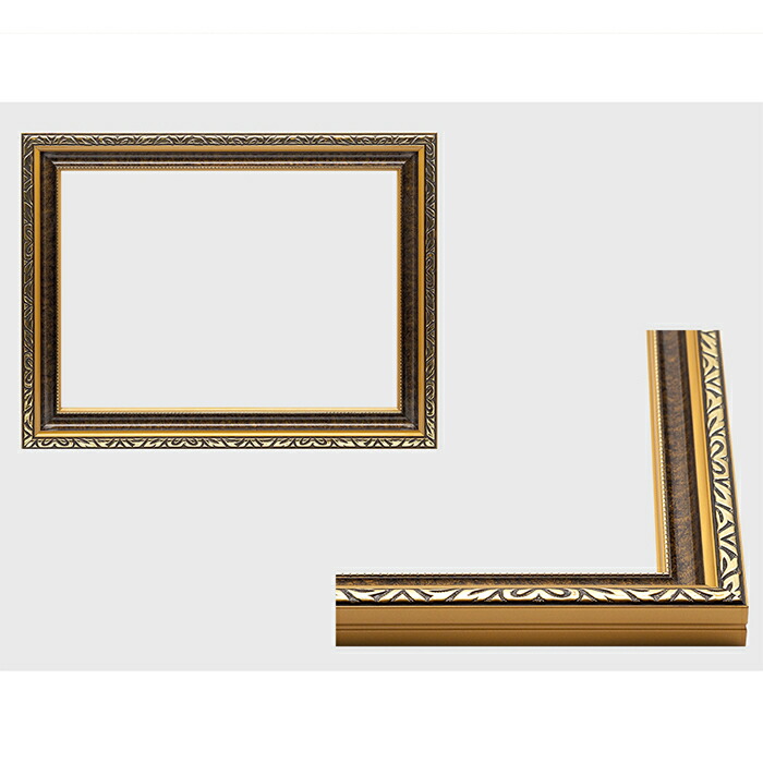 〔長方形額〕木製額 縦横兼用額 前面アクリル仕様 金（銀）長方形額（600×300mm）銀柄紋[21]