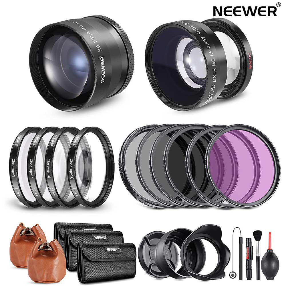 NEEWER 58mm マグネット NDフィルターセット ブラック拡散1/4+ハーフNDフィルターGND8+ND8+ND64 マグネッ