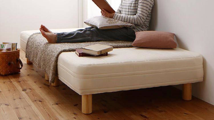 ショート丈分割式 脚付きマットレスベッド ボンネルコイル お買い得ベッドパッド・シーツは別売り セミダブル ショート丈 脚8cm[S1][00]