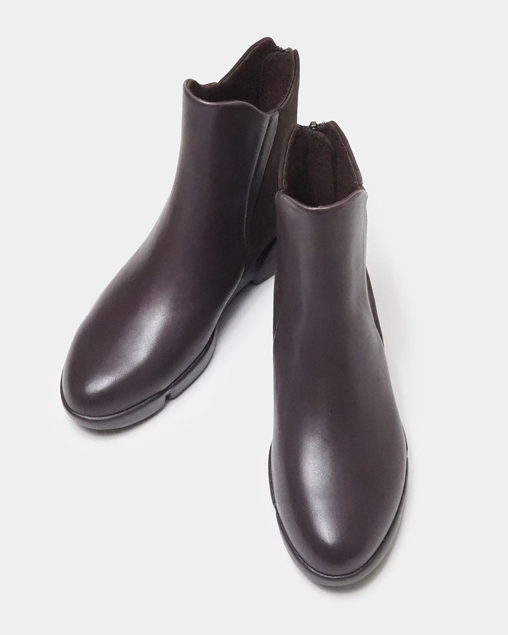 ソフトレザーミドルブーツ （ダークブラウン）