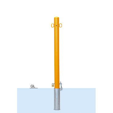 コーナー型 脱着式 スチール製 車止め 本体色(白)※メーカー直送代引不可 カネソウ YD6L5-D