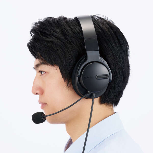 エレコム HS-HP105UNCBK ヘッドセット 有線 USB 接続 両耳オーバーヘッドホンタイプ ゲーミング ブラック HSHP105UNCBK