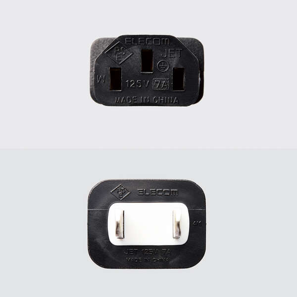 （まとめ）エレコム 電源ケーブル3Pメス-2Pオス 1.8m KT-218 1本〔×5セット〕