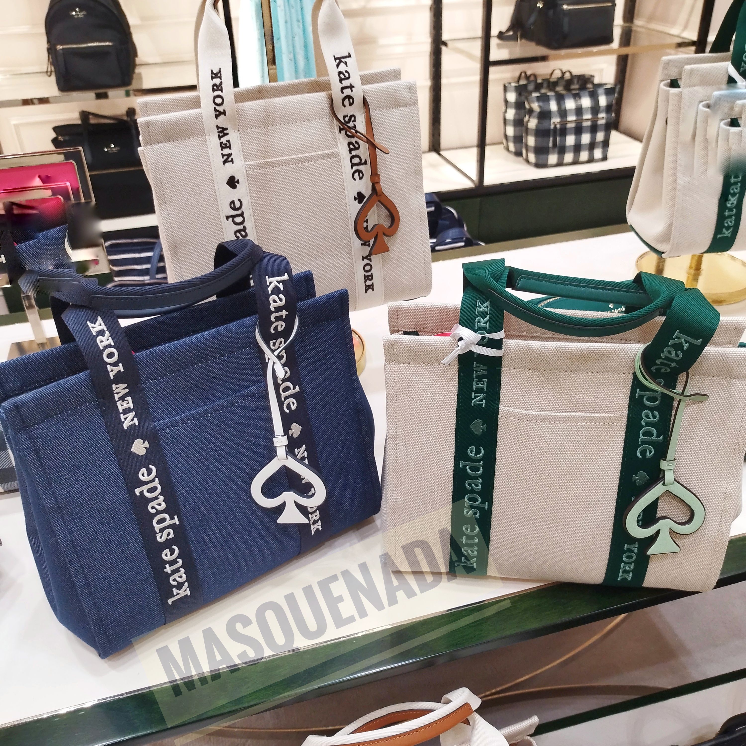 ケイトスペード バッグ katespade キャンバス レザー デニム ファブリック ロゴ トートバッグ ブルーマルチ K7385