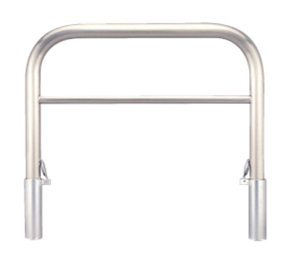 カネソウ 車止め Yシリーズ YB6L30-DL 白 1048226645 [車止め スチール製 アーチ型 脱着式 埋設管スチール製蓋付 鍵付]