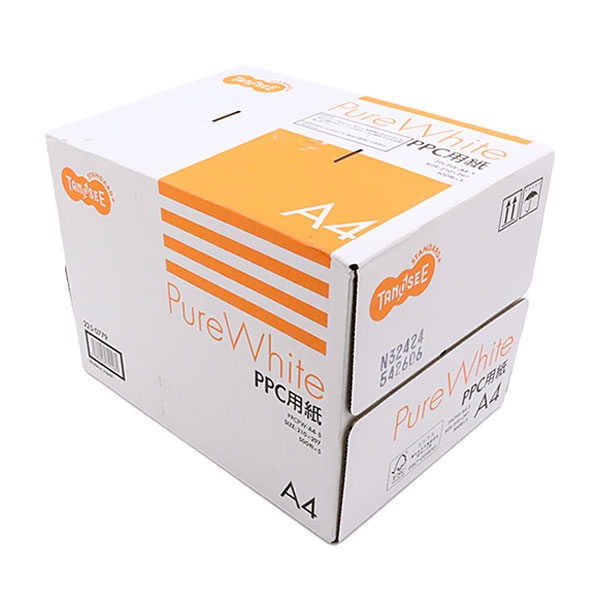 （まとめ） TANOSEE PPC用紙 Pure White A4 1箱（2500枚：500枚×5冊） 〔×10セット〕 代引不可