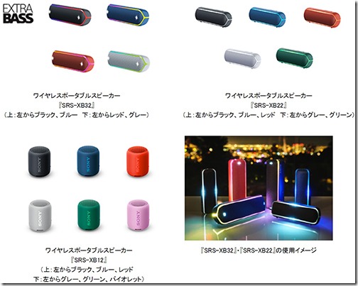 ソニー ワイヤレスポータブルスピーカー SRS-XB32 : 防水 / 防塵 / 防錆 / Bluetooth / 重低音モデル / マイク付き/ 最