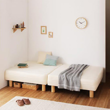 ショート丈分割式 脚付きマットレスベッド ボンネルコイル お買い得ベッドパッド・シーツは別売り セミダブル ショート丈 脚8cm[S1][00]