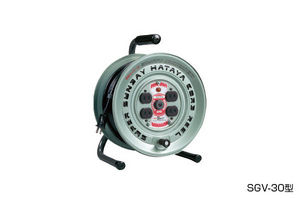 ハタヤ (HATAYA) コードリール 小型 屋内用 100V型 コード10m 太さ2.0? 標準型 接地付 温度センサー内蔵 (電線溶解防止機