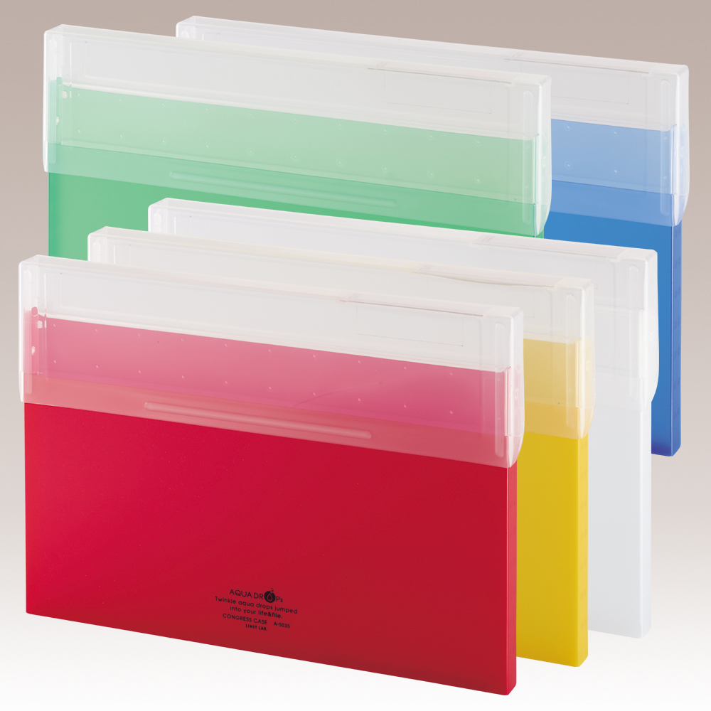 (まとめ）リヒトラブ AQUA DROPsコングレスケース A4 150枚収容 乳白 A-5035-1 1個〔×10セット〕