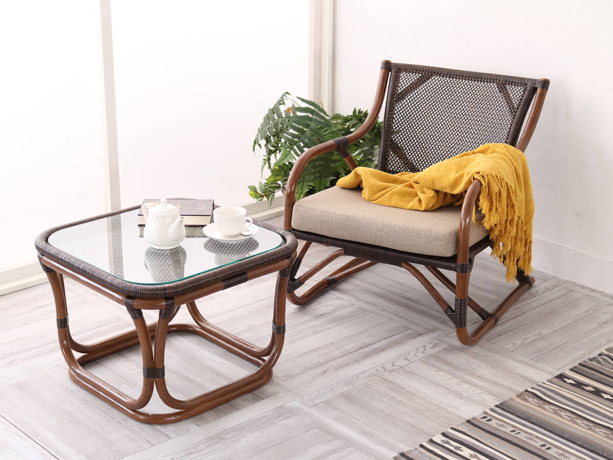 籐(ラタン)家具 籐リビング3点セット